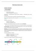 Marketing Fundamentals  Hoofdstuk 1 (marketing) - Samenvatting van Slides/Notities/Boek - Jaar 22-23