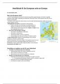 Mavo 3 - aardrijkskunde - hoofdstuk 8 de Europese unie en Europa - samenvatting -de geo