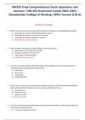 NR302 Final Comprehensive Exam Questions and  Answers / NR 302 Final Exam Latest 2023-2024 Chamberlain College of Nursing |100% Correct Q & A| Answers on last page