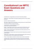 Constitutional Law MPTC Exam Questions and Answers