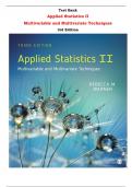 Test Bank For Applied Statistics II  Multivariable and Multivariate Techniques 3rd Edition By Rebecca M. Warner |All Chapters,  Year-2023/2024|