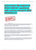 WGU Information Management - C468 with complete solution LATEST  UPDATE WITH QUESTIONS AND 100% CORRECT ANSWERS ALREADY GRADED A+