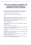 WGU C211 GLOBAL ECONOMICS FOR  MANAGERS QUESTIONS AND  ANSWERS 2023/2024 (VERIFIED)