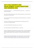 DCF CHILD GROWTH AND DEVELOPMENT (CGAD) QUESTIONS AND ANSWERS 2024
