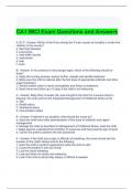 CA1 IMCI Exam Questions and Answers