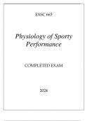 EXSC 665 PHYSIOLOGY OF SPORTY PERFORMANCE COMPLETED EXAM 2024