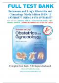 Test Bank For Beckmann and Ling's Obstetrics and Gynecology 9th Edition By Robert Casanova, All Chapters Covered 1-50, A+ guide.