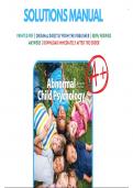 Solutions Manual For Abnormal Child Psychology 7th Edition Mash | 9781337624268 | All Chapters with Answers and Rationals