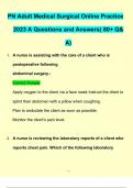 PN Adult Medical Surgical Online Practice 2023 A Questions and Answers( 80+ Q& A)