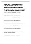 ACTUAL ANATOMY AND PHYSIOLOGY HESI EXAM QUESTIONS AND ANSWERS
