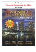 Test Bank for Financial Accounting for MBAs 8th Edition by  Easton, Wild, Halsey, McAnally |All Chapters,  Year-2023/2024|