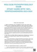 WGU D236 PATHOPHYSIOLOGY  EXAM -STUDY GUIDE-WITH 100%  VERIFIEDANSWERS-2023-2024