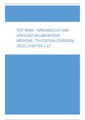 Test Bank - Immunology and Serology in Laboratory Medicine, 7th Edition (Turgeon, 2022), Chapter 1-27
