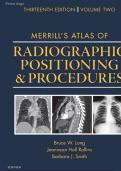 Test Bank For Merrill's Atlas of Radiographic Positioning and Procedures 13th Edition Long 9780323263429 | All Chapters with Answers and Rationals VOL 2||Latest 2024