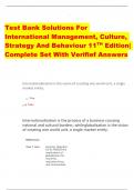 Test Bank Solutions For  International Management, Culture,  Strategy And Behaviour 11TH Edition| Complete Set With Verifief Answers