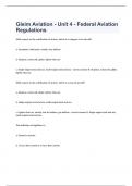 Gleim Aviation - Unit 4 - Federal Aviation Regulations with 100% correct answers 