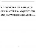 A.D. BANKER LIFE & HEALTH GUARANTEE EXAM QUESTIONS AND ANSWERS 2024 GRADED A+.