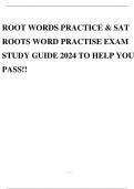 ROOT WORDS PRACTICE & SAT ROOTS WORD PRACTISE EXAM STUDY GUIDE 2024 TO HELP YOU PASS!!