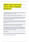 USAA Auto Insurance Terms with Complete Solutions 