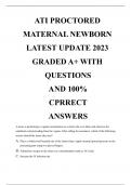 ATI PROCTORED  MATERNAL NEWBORN  LATEST UPDATE 2023  GRADED A+ WITH  QUESTIONS  AND 100%  CPRRECT ANSWERS