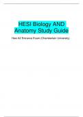 HESI Biology AND  Anatomy Study Guide ( Hesi A2 Entrance Exam Update 2024, Graded A+)