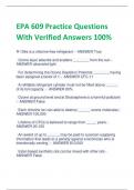 EPA 609 Practice Questions With Verified Answers 100%