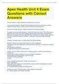 Apex Health Unit 4 Exam Questions with Correct Answers 