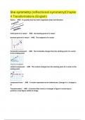 line symmetry (reflectional symmetry)Chapter 4 Transformations (English)Exam Questions and Answers (2024) (Verified Answers)