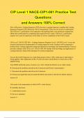 CIP Level 1 NACE-CIP1-001 Practice Test Questions and Answers 100% Correct