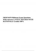 NRNP 6670/NRNP6670 Midterm Exam Questions and Answers With Rationales LATEST 2024 (Graded A+ )