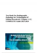 Test Bank For Radiographic Pathology for Technologists 8th Edition Kowalczyk Complete Chapter 1-12 Newest 2024