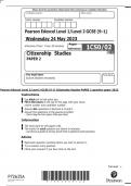 Pearson Edexcel Level 1/Level 2 GCSE (9–1) Citizenship Studies PAPER 2 question paper 2023