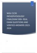 WGU D236 PATHOPHYSIOLOGY FINAL EXAM! 100% CORRECT ANSWERS