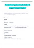 Phoenix Fire Department Study Guide with Complete Solutions Grade A+