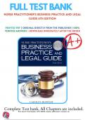 Test Bank For Nurse Practitioners Business Practice and Legal Guide 6th Edition Carolyn | 9781284117165 | All Chapters with Answers and Rationals