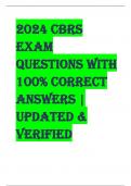 2024 CBRS Exam Questions With 100% Correct Answers | Updated & Verified