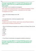 Portage Learning BIOD 171 Final EXAM Questions and Answers 100%Correct/verified Guaranteed Rated A+ 2022/2023