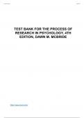 Test Bank for The Process of Research in Psychology, 4th Edition, Dawn M. McBride.