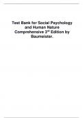 Test Bank for Social Psychology and Human Nature Comprehensive 3rd Edition by Baumeister.