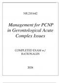 NR.210.642 MANAGEMENT FOR PCNP IN GERONTOLOGICAL ACUTE COMPLEX ISSUES EXAM