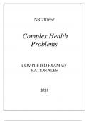 NR.210.652 COMPLEX HEALTH PROBLEMS COMPLETED EXAM WITH RATIONALES 2024