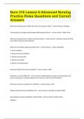 Nurs 310 Lesson 6 Advanced Nursing Practice Roles Questions and Correct Answers