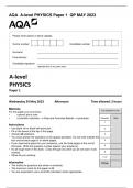 AQA A-level PHYSICS |Paper 1,2 and 3(3A and 3B) |Question Paper and Mark Schemes| 2023
