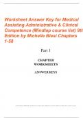 WorkSheet Answer keys for Medical Assisting Administrative & Clinical Competencies (MindTap Course List) 9th Edition by Michelle Blesi Chapter 1-58
