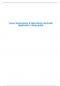Texas Department of Agriculture Pesticide Applicator's study guide