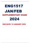 ENG1517 JANUARY/FEBRUARY SUPPLEMENTARY EXAMINATION ANSWERS 2024: DUE DATE 12 JANUARY 2024, DISTINCTION GUARANTEED