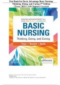 Test Bank for Davis Advantage Basic Nursing: Thinking, Doing, and Caring 3rd Edition (Treas, 2021) | All Chapters Covered