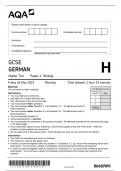 GCSE AQA May 2023 Higher German Paper 4 Writing