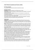 Summary Unit 9 Cambridge IGCSE Environmental Management (Natural ecosystems and human activity)
