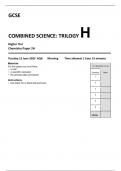 AQA GCSE  COMBINED SCIENCE: TRILOGY H Higher Tier Chemistry Paper 2H 2023